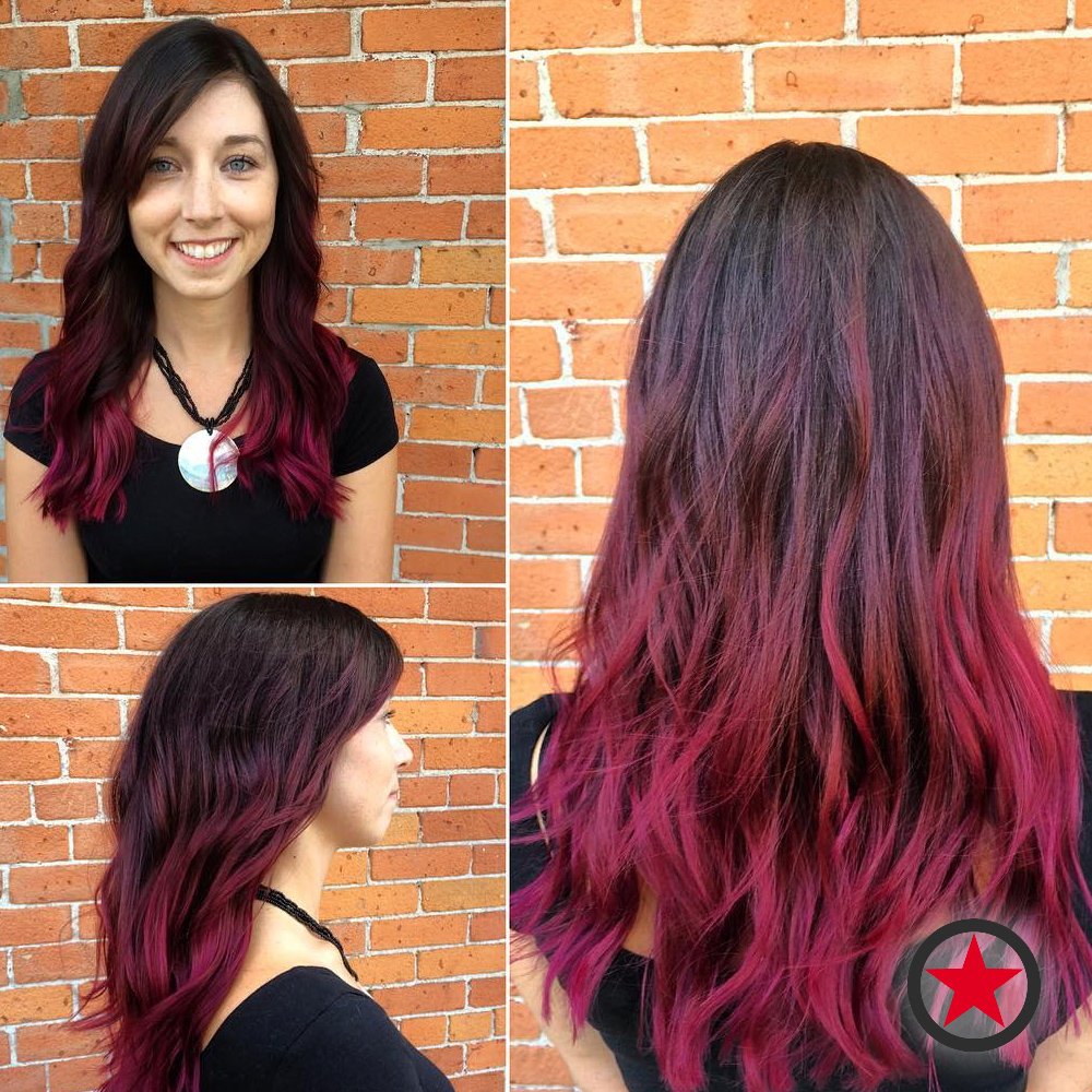 Wicked violet ombre by Jess at Kelowna Hair Salon Plan B